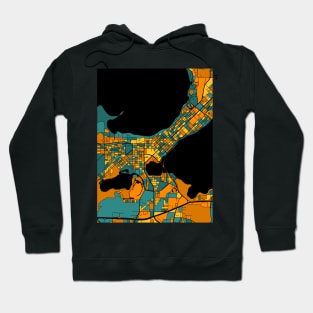 Madison Map Pattern in Orange & Teal Hoodie